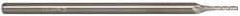 Accupro - 0.045", 0.225" LOC, 1/8" Shank Diam, 2-1/2" OAL, 3 Flute, Solid Carbide Square End Mill - Single End, Uncoated, Spiral Flute, 30° Helix, Centercutting, Series Miniature - USA Tool & Supply