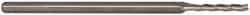 Accupro - 0.075", 1/2" LOC, 1/8" Shank Diam, 2-1/2" OAL, 3 Flute, Solid Carbide Square End Mill - Single End, Uncoated, Spiral Flute, 30° Helix, Centercutting, Series Miniature - USA Tool & Supply