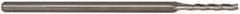 Accupro - 0.075", 1/2" LOC, 1/8" Shank Diam, 2-1/2" OAL, 3 Flute, Solid Carbide Square End Mill - Single End, Uncoated, Spiral Flute, 30° Helix, Centercutting, Series Miniature - USA Tool & Supply