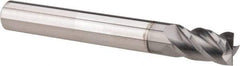 Accupro - 1/4", 3/8" LOC, 1/4" Shank Diam, 2" OAL, 4 Flute, Solid Carbide Square End Mill - Single End, nACRo Finish, Spiral Flute, 40° Helix, Centercutting, Right Hand Cut, Right Hand Flute - USA Tool & Supply