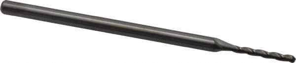 Accupro - 0.055" Diam, 0.385" LOC, 3 Flute Solid Carbide Ball End Mill - Uncoated, Single End, 2-1/2" OAL, 1/8" Shank Diam, Spiral Flute - USA Tool & Supply