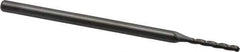 Accupro - 0.055" Diam, 0.385" LOC, 3 Flute Solid Carbide Ball End Mill - Uncoated, Single End, 2-1/2" OAL, 1/8" Shank Diam, Spiral Flute - USA Tool & Supply