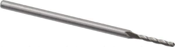 Accupro - 0.075" Diam, 1/2" LOC, 3 Flute Solid Carbide Ball End Mill - Uncoated, Single End, 2-1/2" OAL, 1/8" Shank Diam, Spiral Flute - USA Tool & Supply