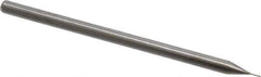 Accupro - 0.01" Diam, 0.05" LOC, 3 Flute Solid Carbide Ball End Mill - Uncoated, Single End, 2-1/2" OAL, 1/8" Shank Diam, Spiral Flute - USA Tool & Supply