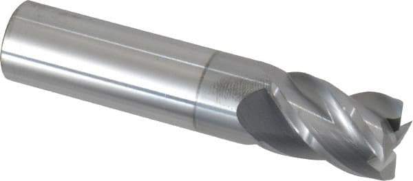 Accupro - 5/8", 7/8" LOC, 5/8" Shank Diam, 3" OAL, 4 Flute, Solid Carbide Square End Mill - Single End, nACRo Finish, Spiral Flute, 40° Helix, Centercutting, Right Hand Cut, Right Hand Flute - USA Tool & Supply