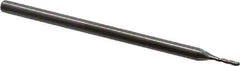Accupro - 3/64" Diam, 0.57" LOC, 3 Flute Solid Carbide Ball End Mill - Uncoated, Single End, 2-1/2" OAL, 1/8" Shank Diam, Spiral Flute - USA Tool & Supply