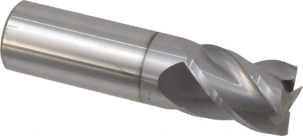 Accupro - 3/4", 1" LOC, 3/4" Shank Diam, 3" OAL, 4 Flute, Solid Carbide Square End Mill - Single End, nACRo Finish, Spiral Flute, 40° Helix, Centercutting, Right Hand Cut, Right Hand Flute - USA Tool & Supply
