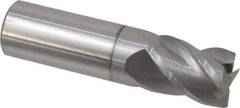 Accupro - 3/4", 1" LOC, 3/4" Shank Diam, 3" OAL, 4 Flute, Solid Carbide Square End Mill - Single End, nACRo Finish, Spiral Flute, 40° Helix, Centercutting, Right Hand Cut, Right Hand Flute - USA Tool & Supply