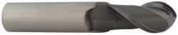 Accupro - 1/4" Diam, 1-1/2" LOC, 2 Flute Solid Carbide Ball End Mill - nACRo Finish, Single End, 4" OAL, 1/4" Shank Diam, Spiral Flute - USA Tool & Supply