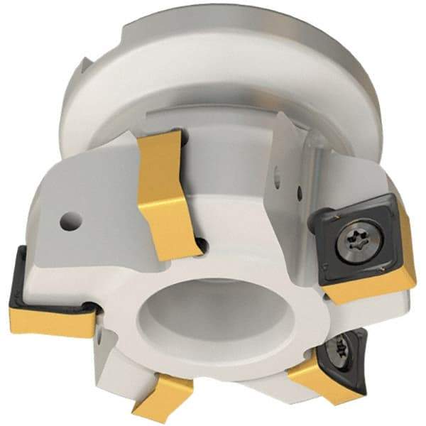 Iscar - 2" Cut Diam, 3/4" Arbor Hole, 0.354" Max Depth of Cut, 88° Indexable Chamfer & Angle Face Mill - 4 Inserts, OXMT 0507\xB6S890 SNMU 1305 Insert, Right Hand Cut, 4 Flutes, Through Coolant, Series Helido - USA Tool & Supply