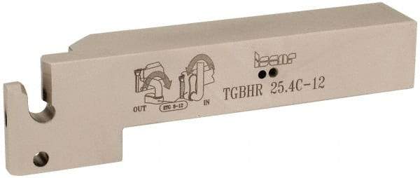 Iscar - External Thread, 0.98" Max Depth of Cut, 5.9" OAL, Right Hand Indexable Grooving Cutoff Toolholder - 1" Shank Height x 1" Shank Width, TAG N 12..C/W/M/TAGB/TAGBA 12.. Insert Style, TGBH Toolholder Style, Series Sumo-Grip - USA Tool & Supply