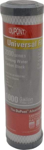 Dupont - 2" OD, 5µ, Universal Drinking Water Carbon Block Cartridge Filter - 10" Long, Reduces Tastes, Odors & Chlorine - USA Tool & Supply