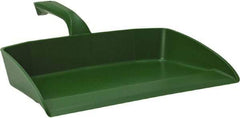 Vikan - 12-1/2" Wide Handheld Dustpan - Plastic Body, 4-1/2" Handle, Green - USA Tool & Supply