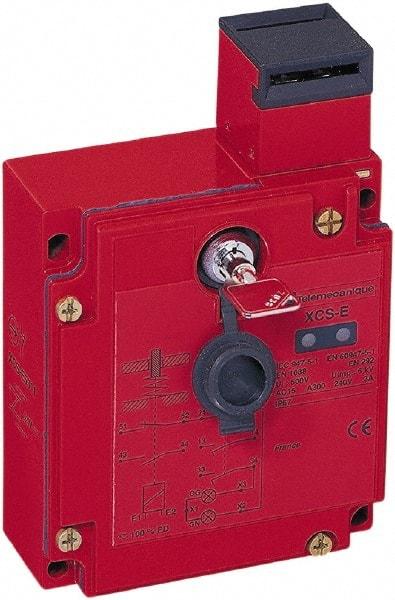 Telemecanique Sensors - NO/2NC Configuration, 110/240 VAC, Multiple Amp Level, Metal Key Safety Limit Switch - 98mm Wide x 44mm Deep x 146mm High, IP67 Ingress Rating - USA Tool & Supply