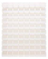 Quantum Storage - 80 Bin Louvered Panel with Ultra Bins - 48 Inch Overall Width x 11 Inch Overall Depth x 61 Inch Overall Height, Clear Tri-Clear Polypropylene Bins - USA Tool & Supply