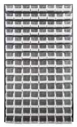 Quantum Storage - 120 Bin Louvered Panel with Ultra Bins - 36 Inch Overall Width x 8 Inch Overall Depth x 61 Inch Overall Height, Clear Tri-Clear Polypropylene Bins - USA Tool & Supply