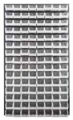 Quantum Storage - 120 Bin Louvered Panel with Ultra Bins - 36 Inch Overall Width x 8 Inch Overall Depth x 61 Inch Overall Height, Clear Tri-Clear Polypropylene Bins - USA Tool & Supply