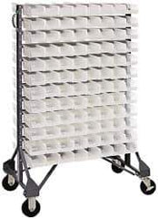 Quantum Storage - 192 Bin Rail System with Ultra Bins - 36 Inch Overall Width x 20 Inch Overall Depth x 53 Inch Overall Height, Clear Tri-Clear Polypropylene Bins - USA Tool & Supply