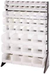 Quantum Storage - 46 Bin Rail System with Ultra Bins - 36 Inch Overall Width x 15 Inch Overall Depth x 53 Inch Overall Height, Clear Tri-Clear Polypropylene Bins - USA Tool & Supply