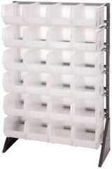 Quantum Storage - 24 Bin Rail System with Ultra Bins - 36 Inch Overall Width x 15 Inch Overall Depth x 53 Inch Overall Height, Clear Tri-Clear Polypropylene Bins - USA Tool & Supply