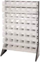 Quantum Storage - 48 Bin Rail System with Ultra Bins - 36 Inch Overall Width x 15 Inch Overall Depth x 53 Inch Overall Height, Clear Tri-Clear Polypropylene Bins - USA Tool & Supply