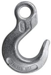 CM - 20,200 Lb Capacity, Chain Grade 43, Steel Eye Hook - 1.98" Hook Throat, 6" Reach, 1.36" Eye ID, 3/4" Chain Diam, 8.88" OAL, Heat Treated - USA Tool & Supply