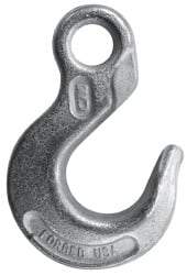 CM - Chain Grade 100, 8,800 Lbs. Load Limit Eye Sling Hook - 1.44 Inch Hook Throat, 4.78 Inch Reach, 0.94 Inch Eye Inside Diameter, 3/8 Inch Chain Diameter, 6.64 Inch Overall Length, 0.56 Inch Eye Thickness - USA Tool & Supply