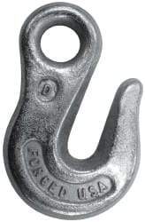 CM - 13,000 Lb Capacity, Chain Grade 43, Steel Eye Hook - 0.83" Hook Throat, 4-1/4" Reach, 1.16" Eye ID, 5/8" Chain Diam, 6.95" OAL, Heat Treated - USA Tool & Supply