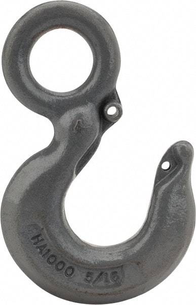 CM - Chain Grade 100, 5,700 Lbs. Load Limit Eye Rigging Hook - 1.06 Inch Hook Throat, 4.09 Inch Reach, 1.13 Inch Eye Inside Diameter, 5/16 Inch Chain Diameter, 5.63 Inch Overall Length, 1/2 Inch Eye Thickness - USA Tool & Supply