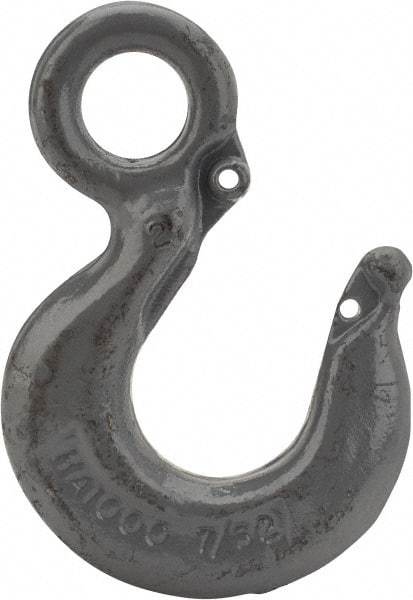 CM - Chain Grade 100, 22,600 Lbs. Load Limit Eye Rigging Hook - 1.78 Inch Hook Throat, 7.31 Inch Reach, 2 Inch Eye Inside Diameter, 5/8 Inch Chain Diameter, 10.07 Inch Overall Length, 0.94 Inch Eye Thickness - USA Tool & Supply