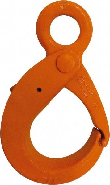 CM - Chain Grade 100, 15,000 Lbs. Load Limit Eye Latchlok Hook - 2.91 Inch Hook Throat, 8.79 Inch Reach, 1.57 Inch Eye Inside Diameter, 1/2 Inch Chain Diameter, 10.37 Inch Overall Length, 0.79 Inch Eye Thickness - USA Tool & Supply