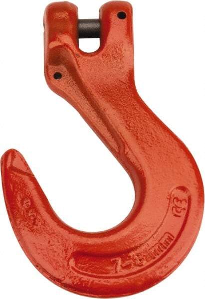 CM - 9/32 Inch Chain Diameter, Grade 100 Clevis Hook - 4,300 Lbs. Load Capacity, 0.38 Inch Inside Diameter, 0.36 Inch Pin Diameter, 0.83 Inch Hook Throat, 5.23 Inch Overall Length, 3.53 Inch Hook Width - USA Tool & Supply