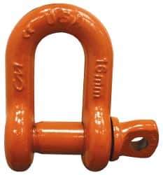 CM - 1/2" Nominal Chain Size, 3 Ton Carbon Steel Screw Chain Shackle - 23/32" Diam, 5/8" Pin Diam, 13/16" Wide Inside Jaw, 13/16" Inside Width - USA Tool & Supply