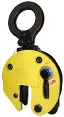CM - 6,600 Lbs. Load Capacity Plate Clamp - 1-1/4 Inch Max Grip, 1-1/4 Inch Bale Opening, 3.78 Inch Throat Depth, 5.2 Inch Thick and 3.15 Inch Eye Length x 3.15 Inch Eye Width - USA Tool & Supply