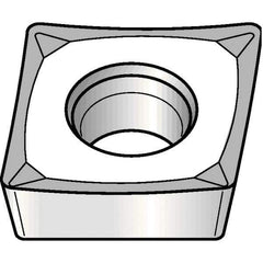 Kennametal - CPGT32.52, KCU10 Grade Carbide Profiling Insert - AlTiN Finish, 80° Incl Angle, Diamond, 0.3808" Side Length, 5/32" Thick, 1/32" Corner Radius, 3/8" Inscribed Circle - USA Tool & Supply