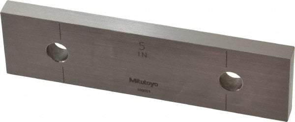 Mitutoyo - 5" Rectangular Steel Gage Block - Accuracy Grade 0, Includes Certificate of Inspection - USA Tool & Supply