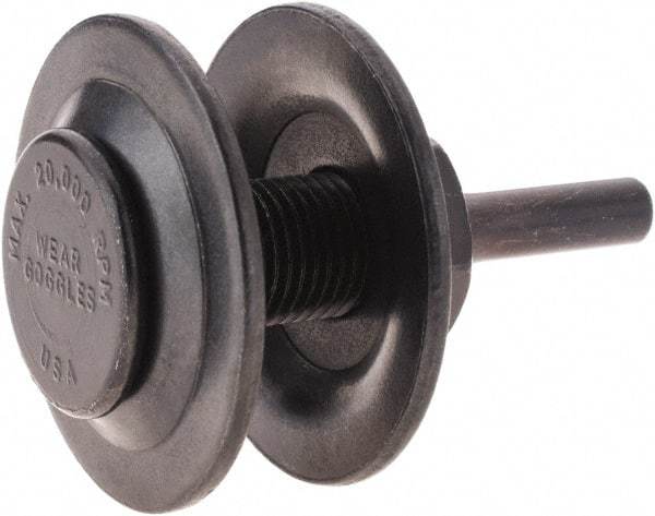 Dynabrade - 1/4" Shank Diam Deburring Wheel Mandrel - 1/2" Wheel Hole Size Compatible - USA Tool & Supply