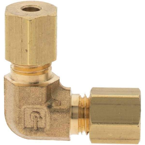 Parker - 1/8" OD, Brass Union Elbow - 400 Max Working psi, Comp x Comp Ends - USA Tool & Supply