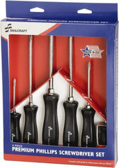 Ability One - 6 Piece Phillips Screwdriver Set - Bit Sizes: Philips #1 to #4 - USA Tool & Supply