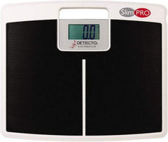 Detecto - 17" x 14" Wide x 1.4" Base, 440 Lb Capacity, LCD Digital Scale - 0.2 Lb Graduation, (4) AAA Batteries (Included) - USA Tool & Supply