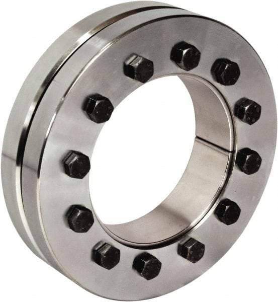 Climax Metal Products - M10 Thread, 125mm Bore Diam, 215mm OD, Shaft Locking Device - 12 Screws, 493,107 Lb Axial Load, 215mm OAW, 1.654" Thrust Ring Width, 19,262 Ft/Lb Max Torque - USA Tool & Supply