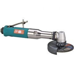 Dynabrade - 4" Wheel Diam, 13,500 RPM, Pneumatic Angle & Disc Grinder - 3/8-24 Spindle, 40 CFM, Rear Exhaust - USA Tool & Supply