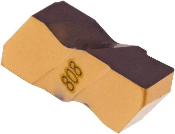 Iscar - 3031INR Grade IC808, 1.57mm Cutting Width Carbide Grooving Insert - 2.39mm Max Depth of Cut, Right Hand, 0.79mm Corner Radius, TiAlN/AlTiN/TiN Finish - USA Tool & Supply