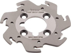 Iscar - Arbor Hole Connection, 0.118" Cutting Width, 0.63" Depth of Cut, 0.098" Cutter Diam, 1" Hole Diam, 7 Tooth Indexable Slotting Cutter - TGSF Toolholder, TAG N3 Insert - USA Tool & Supply