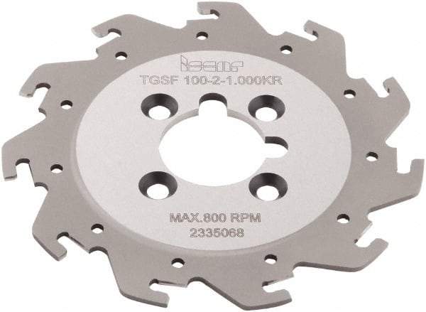Iscar - Arbor Hole Connection, 0.079" Cutting Width, 1.02" Depth of Cut, 0.065" Cutter Diam, 1" Hole Diam, 11 Tooth Indexable Slotting Cutter - TGSF Toolholder, TAG N2 Insert - USA Tool & Supply