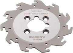 Iscar - Arbor Hole Connection, 0.079" Cutting Width, 1.02" Depth of Cut, 0.065" Cutter Diam, 1" Hole Diam, 11 Tooth Indexable Slotting Cutter - TGSF Toolholder, TAG N2 Insert - USA Tool & Supply