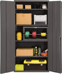 Durham - 4 Shelf Locking Storage Cabinet - Steel, 36" Wide x 18" Deep x 72" High, Gray - USA Tool & Supply