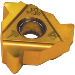 Tool-Flo - LDS54 Internal/External 4 API Rotary Shoulder Connections Laydown Threading Insert - Grade AC22F, AlTiN Coated Carbide - USA Tool & Supply