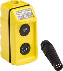 Schneider Electric - 2 Operator, Pushbutton Pendant Control Station - Up-Down (Legend), Momentary Switch, 8NO Contact - USA Tool & Supply