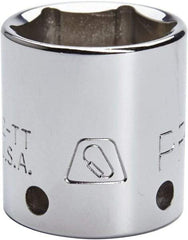 Proto - 1-1/8", 1/2" Drive, Standard Hand Socket - 12 Points, 1-3/4" OAL, Steel, Chrome Finish - USA Tool & Supply